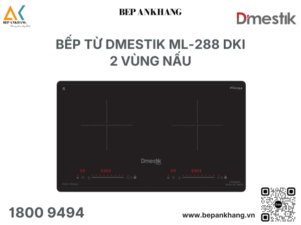 Bếp Từ 2 vùng nấu Dmestik ML-288 DKI
